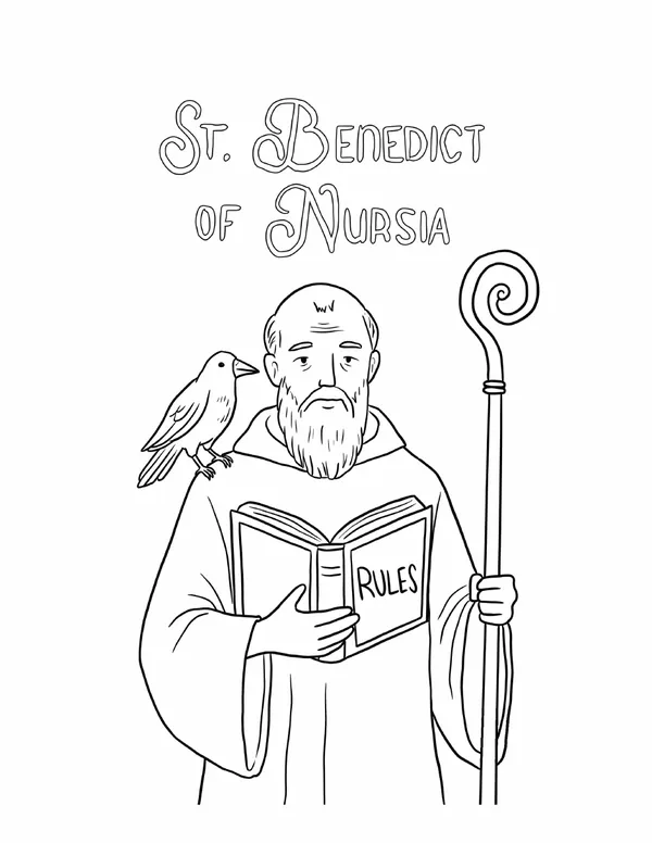 St. Benedict Study Pack, coloring page page