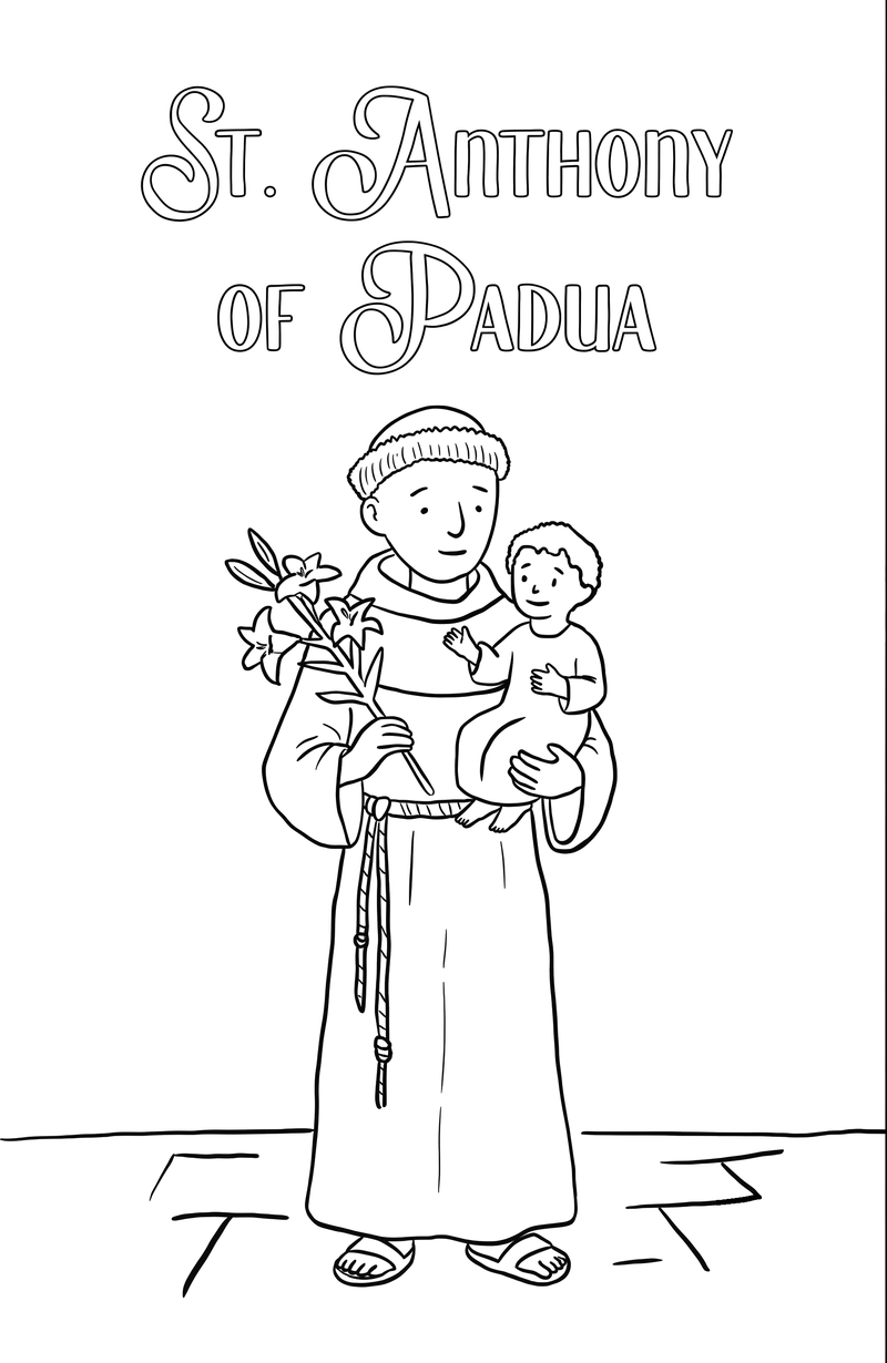 St. Anthony of Padua coloring page preview