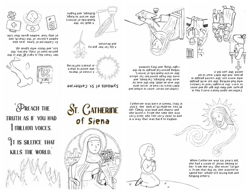 St. Catherine of Siena coloring page preview