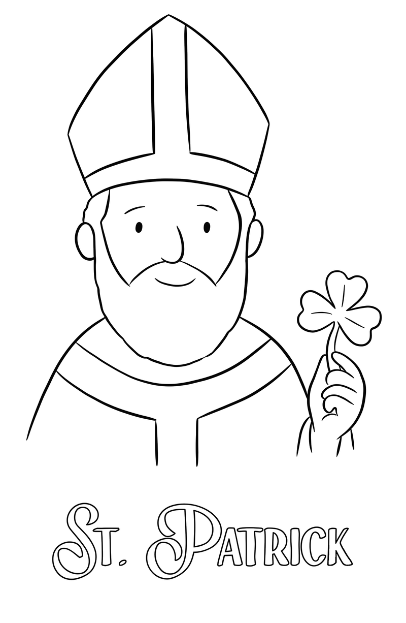 St. Patrick coloring page preview