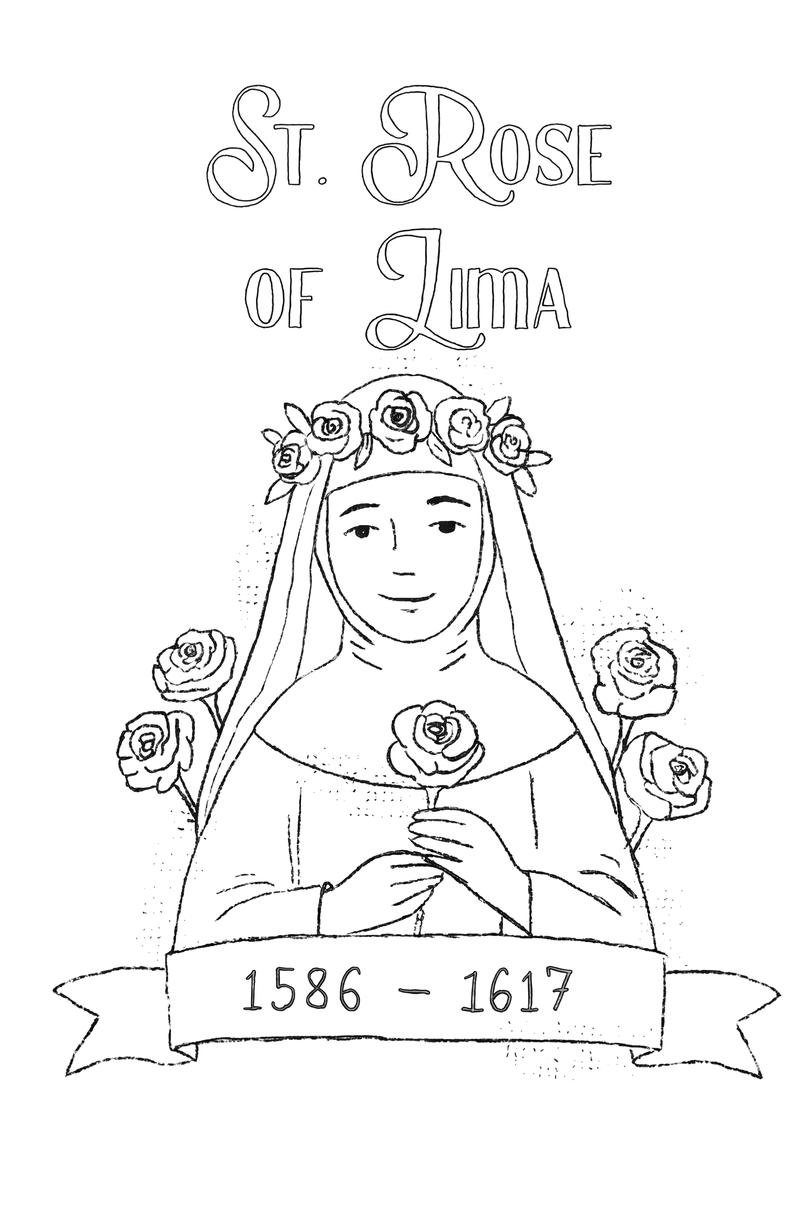 St. Rose of Lima coloring page preview