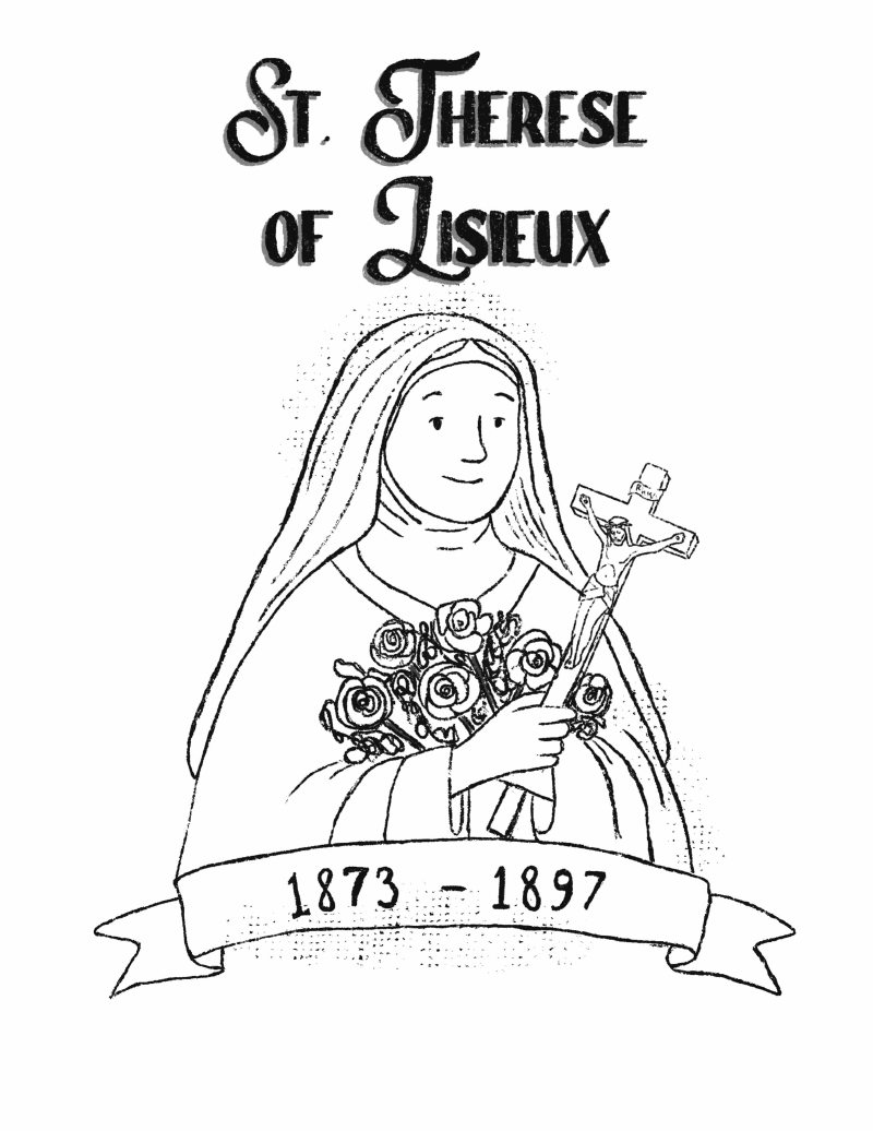 St. Thérèse of Lisieux coloring page preview